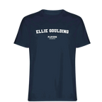 Ellie Goulding t-shirt – navy men's t-shirt with white Ellie Goulding letters and Players Couture logo on the chest