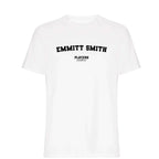 Emmitt Smith men's T-shirt in white with bold name lettering