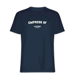 Empress Of t-shirt – navy men's t-shirt with white Empress Of letters and Players Couture logo on the chest