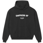 Empress Of hoodie – black men's hoodie with white Empress Of letters and Players Couture logo on the chest