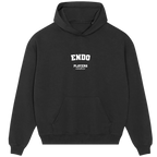 Endo hoodie – grey men's hoodie with black Endo letters and Players Couture logo on the chest