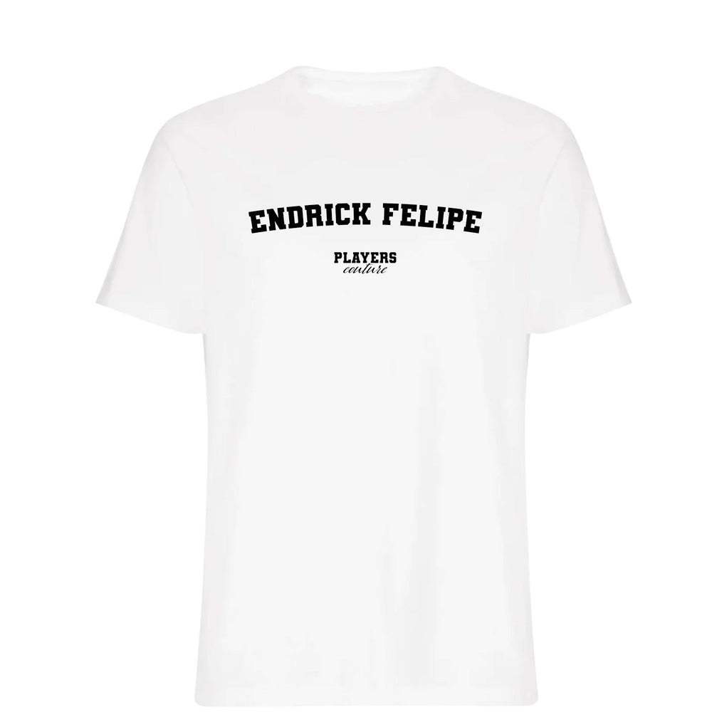 Endrick Felipe men's T-shirt in white with bold name lettering