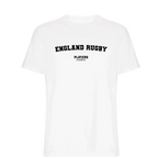 England Rugby t-shirt – white men's t-shirt with black England Rugby letters and Players Couture logo on the chest
