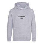 England hoodie – grey kids' hoodie with black England letters and Players Couture logo on the chest