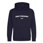 Enzo Fernández hoodie – navy kids' hoodie with white Enzo Fernández letters and Players Couture logo on the chest