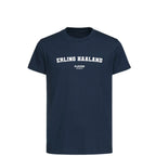 Erling Haaland t-shirt – navy kids' t-shirt with white Erling Haaland letters and Players Couture logo on the chest