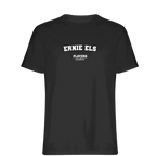 Ernie Els t-shirt – black men's t-shirt with white Ernie Els letters and Players Couture logo on the chest