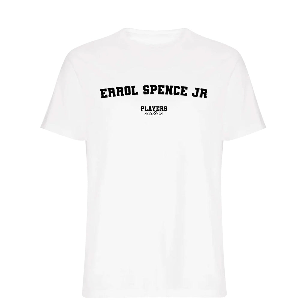 Errol Spence Jr. men's T-shirt in white with bold name lettering