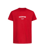 Everton t-shirt – red kids' t-shirt with white Everton letters and Players Couture logo on the chest