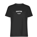 Exeter t-shirt – black men's t-shirt with white Exeter letters and Players Couture logo on the chest
