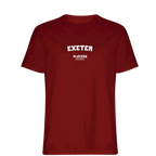 Exeter t-shirt – red men's t-shirt with white Exeter letters and Players Couture logo on the chest