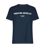 Faustino Asprilla t-shirt – navy men's t-shirt with white Faustino Asprilla letters and Players Couture logo on the chest