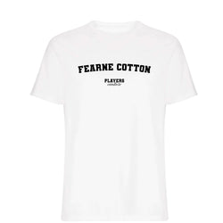 Fearne Cotton men's T-shirt in white with bold name lettering