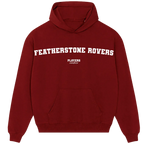Featherstone Rovers hoodie – red men's hoodie with white Featherstone Rovers letters and Players Couture logo on the chest