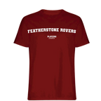 Featherstone Rovers t-shirt – red men's t-shirt with white Featherstone Rovers letters and Players Couture logo on the chest