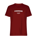 Ferdinand t-shirt – red men's t-shirt with white Ferdinand letters and Players Couture logo on the chest