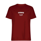 Fergie t-shirt – red men's t-shirt with white Fergie letters and Players Couture logo on the chest