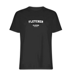 Fletcher t-shirt – black men's t-shirt with white Fletcher letters and Players Couture logo on the chest