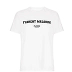 Florent Malouda men's T-shirt in white with bold name lettering