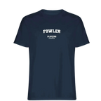 Fowler t-shirt – navy men's t-shirt with white Fowler letters and Players Couture logo on the chest