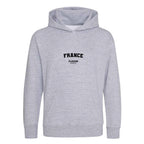France hoodie – grey kids' hoodie with black France letters and Players Couture logo on the chest