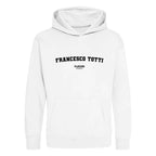 Francesco Totti hoodie – white kids' hoodie with black Francesco Totti letters and Players Couture logo on the chest