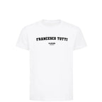 Francesco Totti t-shirt – white kids' t-shirt with black Francesco Totti letters and Players Couture logo on the chest
