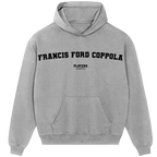 Francis Ford Coppola hoodie – grey men's hoodie with black Francis Ford Coppola letters and Players Couture logo on the chest