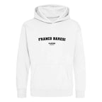 Franco Baresi hoodie – white kids' hoodie with black Franco Baresi letters and Players Couture logo on the chest