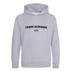 Frank Rijkaard hoodie – grey kids' hoodie with black Frank Rijkaard letters and Players Couture logo on the chest