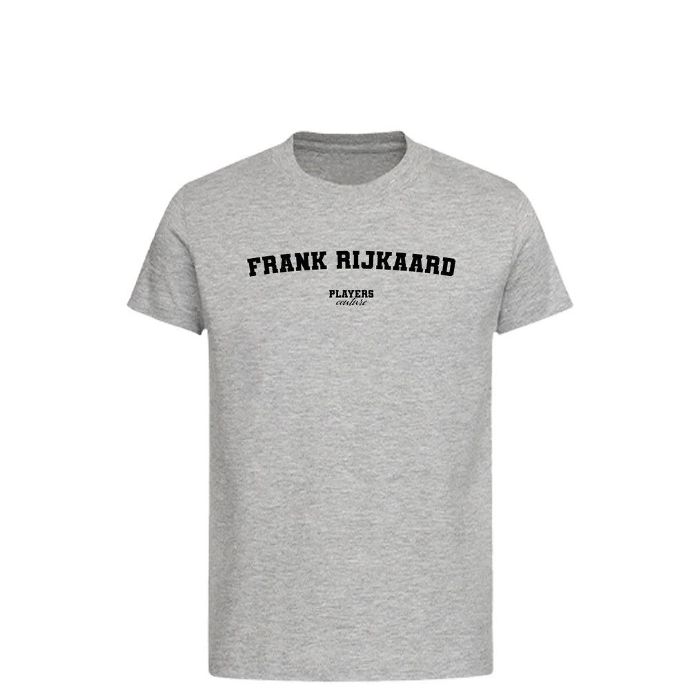 Frank Rijkaard t-shirt – grey kids' t-shirt with black Frank Rijkaard letters and Players Couture logo on the chest