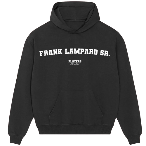Frank Lampard Sr. hoodie – black men's hoodie with white Frank Lampard Sr. letters and Players Couture logo on the chest
