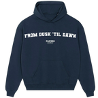 From Dusk 'Til Dawn hoodie – navy men's hoodie with white From Dusk 'Til Dawn letters and Players Couture logo on the chest