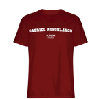 Gabriel Agbonlahor t-shirt – red men's t-shirt with white Gabriel Agbonlahor letters and Players Couture logo on the chest