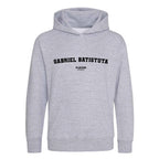 Gabriel Batistuta hoodie – grey kids' hoodie with black Gabriel Batistuta letters and Players Couture logo on the chest