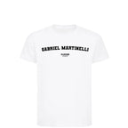 Gabriel Martinelli t-shirt – white kids' t-shirt with black Gabriel Martinelli letters and Players Couture logo on the chest