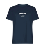 Gabriel t-shirt – navy men's t-shirt with white Gabriel letters and Players Couture logo on the chest