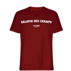 Galopin des Champes t-shirt – red men's t-shirt with white Galopin des Champes letters and Players Couture logo on the chest