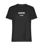 Gaming t-shirt – black men's t-shirt with white Gaming letters and Players Couture logo on the chest