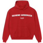 Garbine Muguruza hoodie – red men's hoodie with white Garbine Muguruza letters and Players Couture logo on the chest
