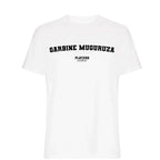 Garbine Muguruza t-shirt – white men's t-shirt with black Garbine Muguruza letters and Players Couture logo on the chest