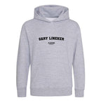 Gary Lineker hoodie – grey kids' hoodie with black Gary Lineker letters and Players Couture logo on the chest
