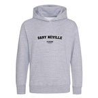 Gary Neville hoodie – grey kids' hoodie with black Gary Neville letters and Players Couture logo on the chest