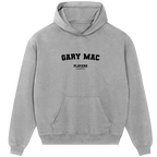 Gary McAllister hoodie – red men's hoodie with white Gary McAllister letters and Players Couture logo on the chest