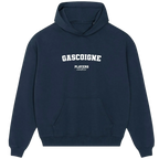 Gascoigne hoodie – red men's hoodie with white Gascoigne letters and Players Couture logo on the chest