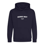 George Best hoodie – navy kids' hoodie with white George Best letters and Players Couture logo on the chest