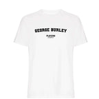 George Burley men's T-shirt in white with bold name lettering