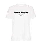 George Graham men's T-shirt in white with bold name lettering