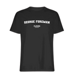 George Foreman t-shirt – black men's t-shirt with white George Foreman letters and Players Couture logo on the chest