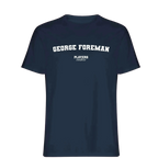 George Foreman t-shirt – navy men's t-shirt with white George Foreman letters and Players Couture logo on the chest